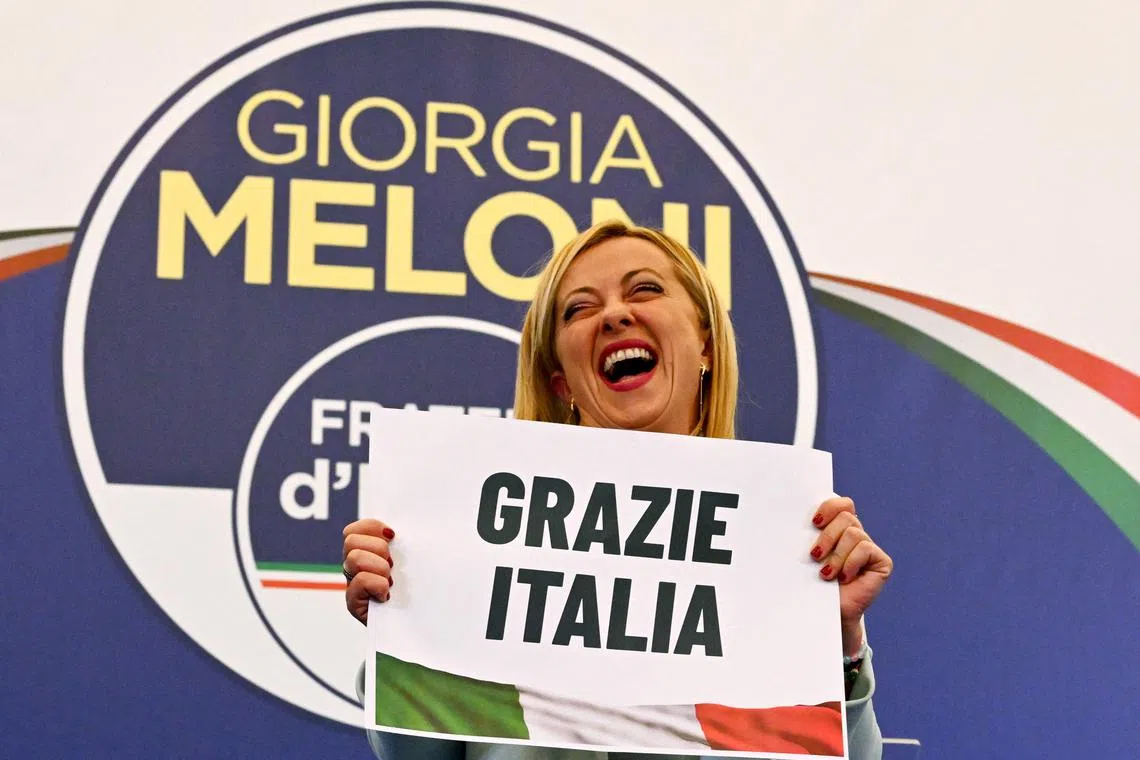 Giorgia Meloni has toned down her nationalist rhetoric. In her first comments after her victory she declared, “The situation which Italy and the EU face requires the contribution of all the forces of our country.”