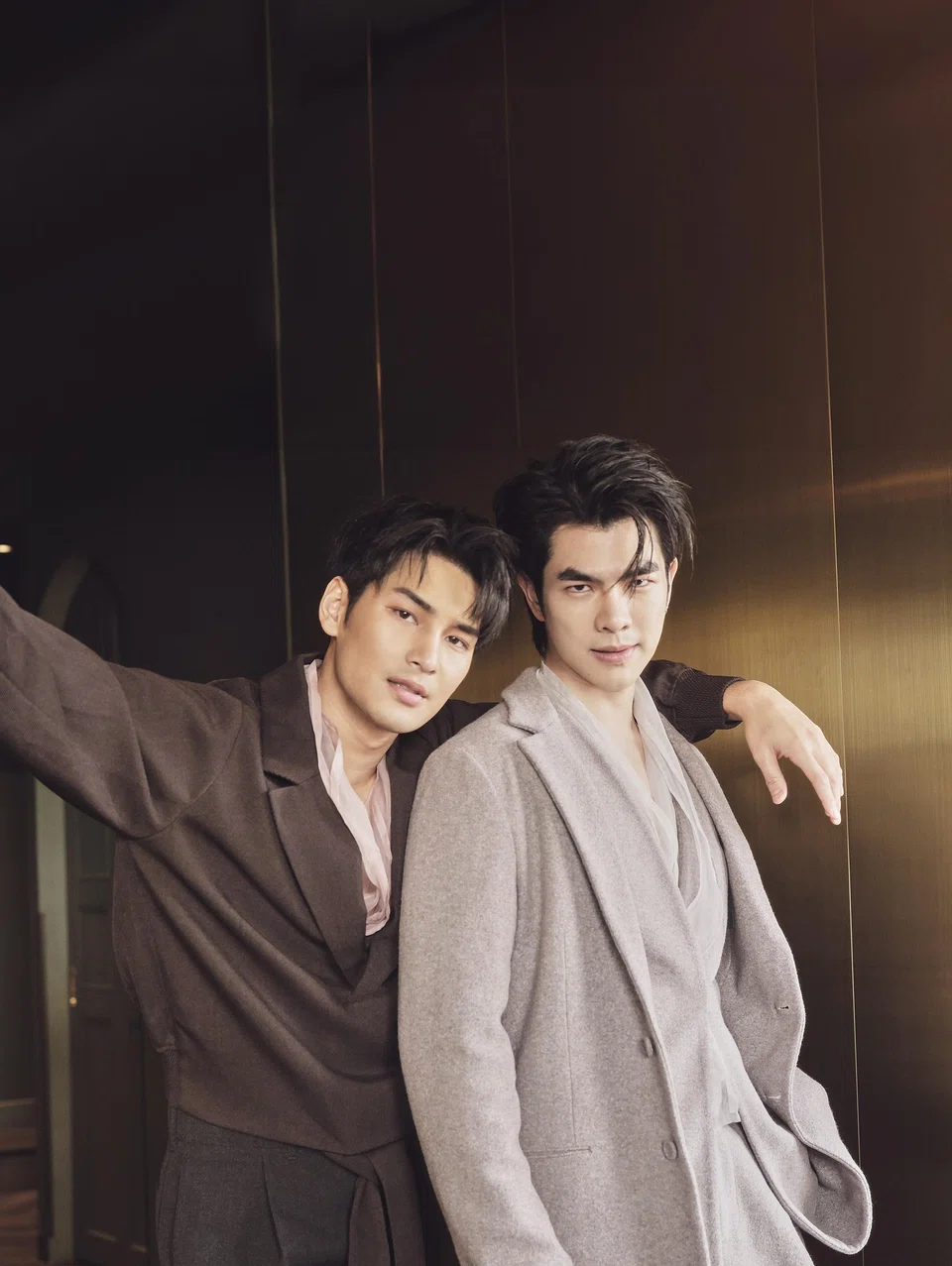 Mile and Apo, the stars of the Thai drama series KinnPorsche.