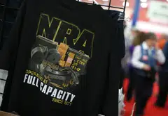 A shirt in displayed in the NRA Store during the 2013 NRA Annual Meeting and Exhibits at the George R. Brown Convention Center in Houston, Texas.