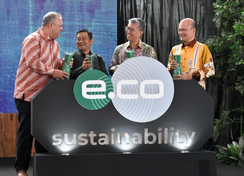 Malaysia's Communication and Multimedia Commission interim chairman Mohamad Salim Fateh (from left), edotco Group CEO Adlan Tajudin, Finance Minister Tengku Zafrul Aziz and Axiata Group chairman Shahril Ridza Ridzuan at the launch of edotco Group’s sustainability blueprint and report on July 7, 2021.
