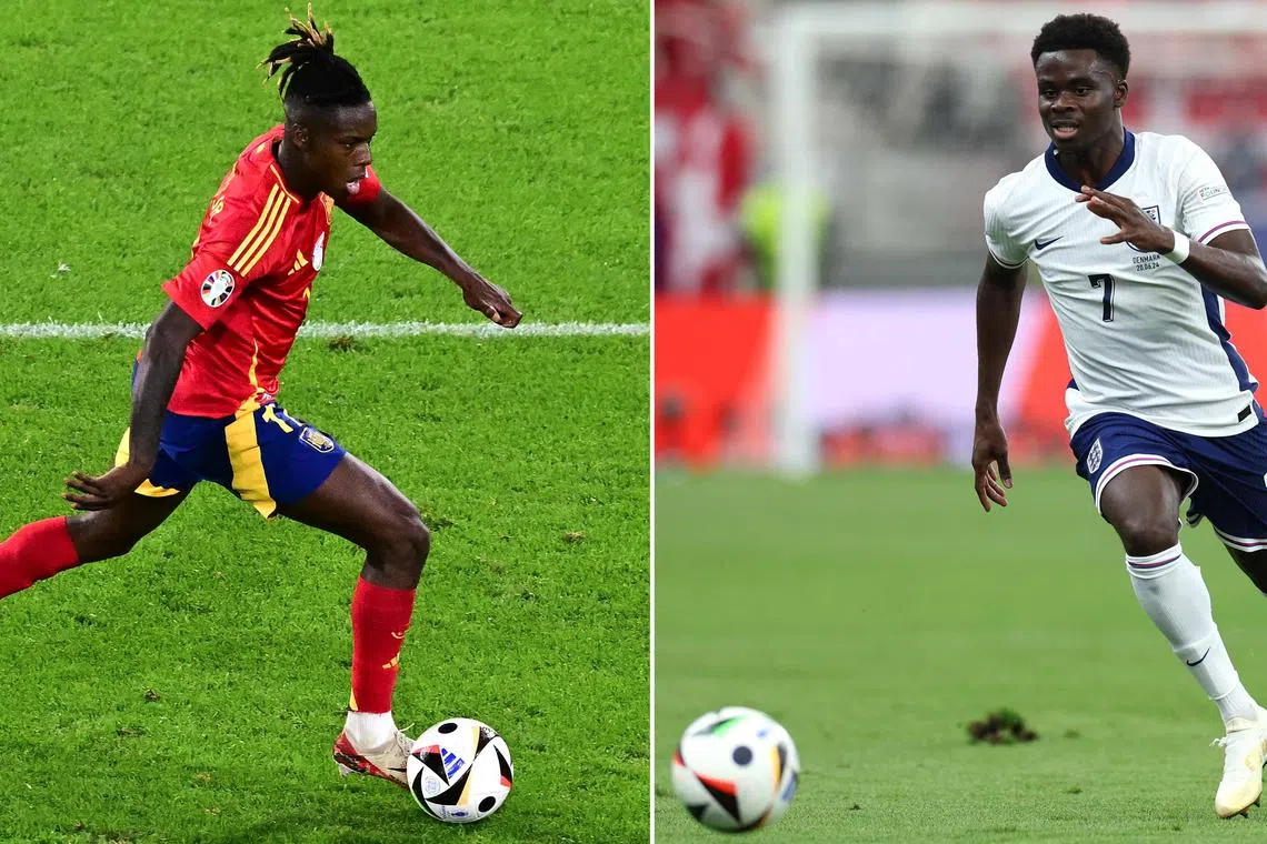 Spain midfielder Nico Williams (left) and England forward Bukayo Saka. Both teams came into the tournament with valid ambitions of making it all the way to the final, and six matches later have achieved their aim.