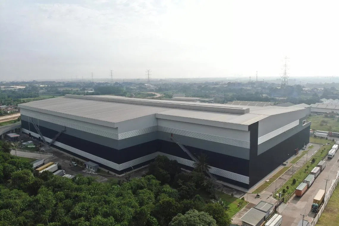 A two-storey warehouse in Cileungsi that is one of three logistics assets acquired by EZA Hill.