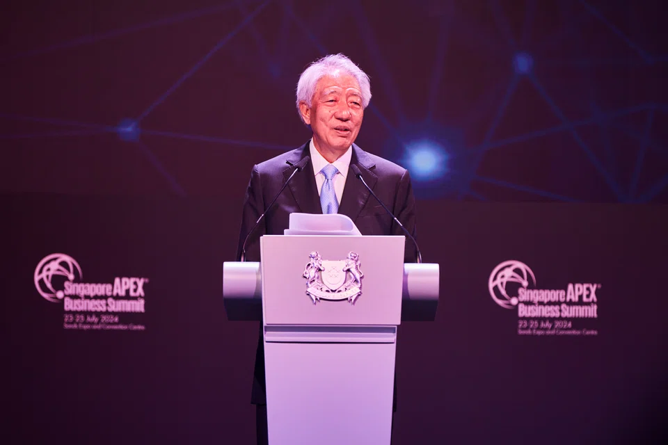 Senior Minister Teo Chee Hean, speaking at the Singapore Apex Business Summit on Wednesday (Jul 24), says that short-term costs may go up for businesses taking the "just in case" route, but it is the more resilient strategy.
