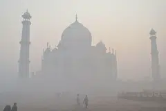 The Taj Mahal amid heavy smog conditions in Agra, India, Nov 23, 2023. Despite an improvement in air quality in South Asia in 2022, the region continues to breathe the world’s most-polluted air, with its residents losing more than 3.5 years of life expectancy on average, the annual Air Quality Life Index warned.