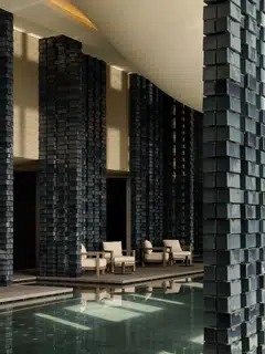 Aman Residences, Tokyo boasts a spa and a 25 m pool.