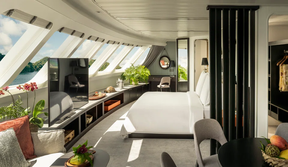 The Four Seasons Explorer has 10 staterooms, its own dive centre, a spa, a restaurant, bar and a library.