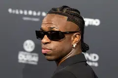 Manchester City midfielder Rodri took the prestigious prize in October with favourite Vinicius Junior (above) in second place.