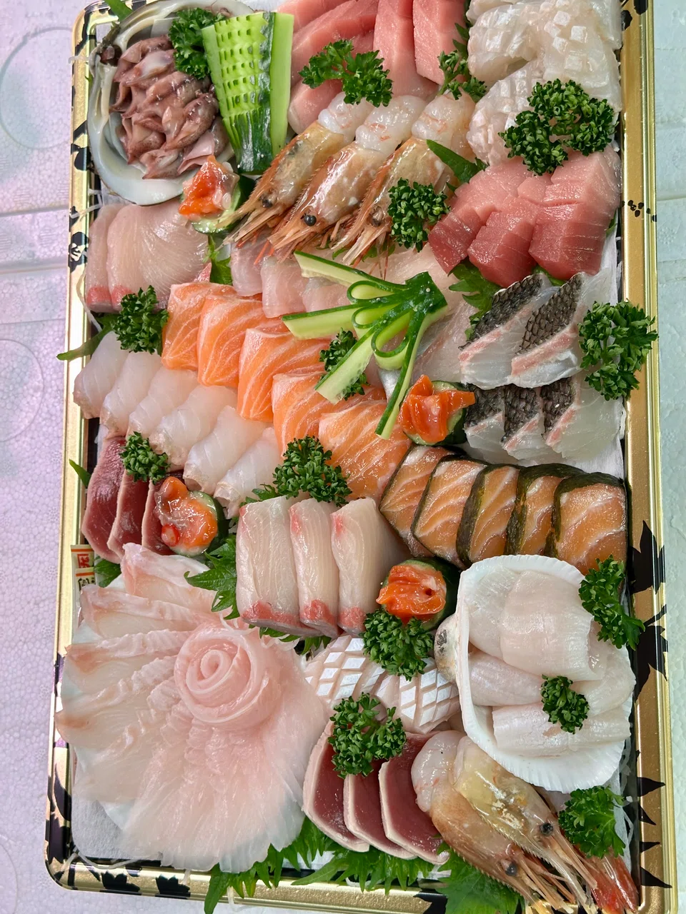Sashimi platter at Marutake Shimamori Shyoten.