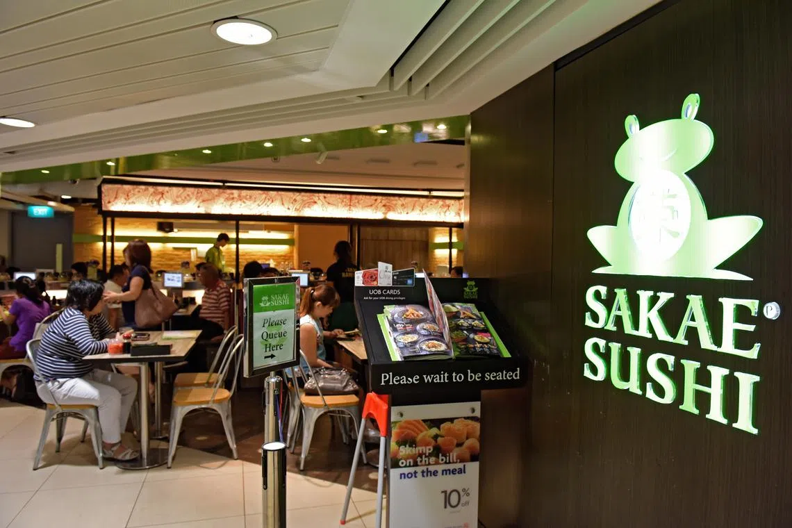 Sakae Sushi’s outlet in Junction 8, which closed in March 2022. Third-quarter revenue took a hit from the reduction in the number of physical stores.