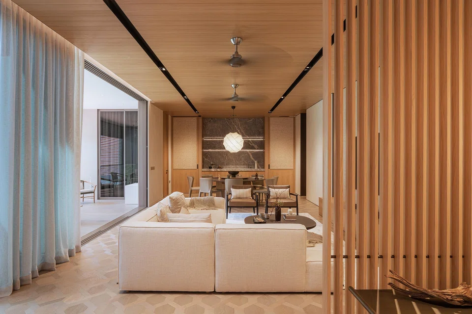 A timber screen has been added to the parents' foyer for privacy.