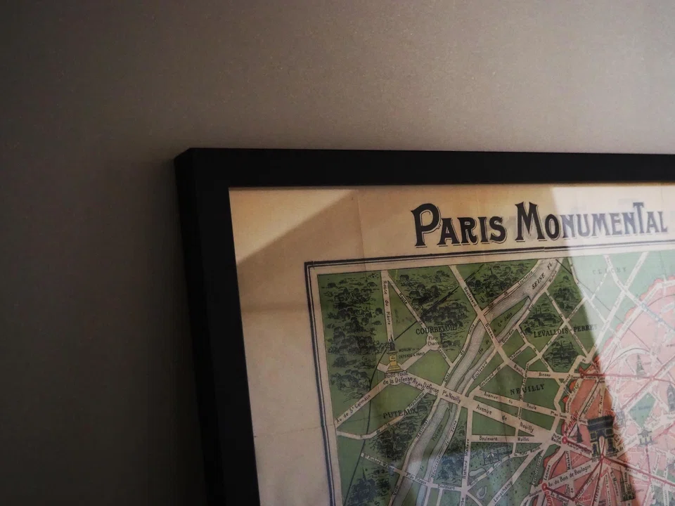 A vintage map of Paris recounts Chiang's time there.