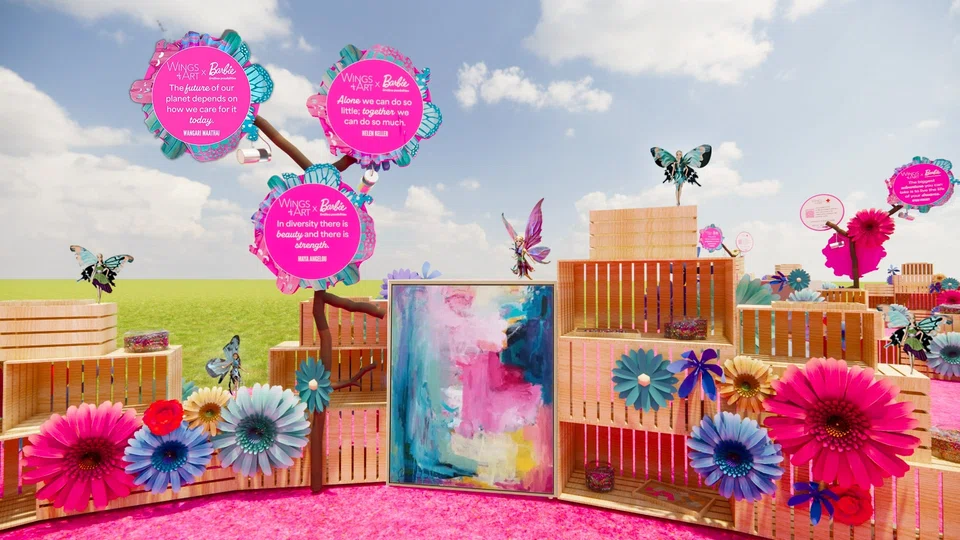 The 60 winged Barbies form part of a 60 m-long Barbie runway. It is the longest one of its kind in the country and has secured a place in the Singapore Book of Records.