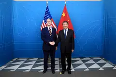 (From left) US Treasury Secretary Scott Bessent and Chinese Vice-Premier He Lifeng during meetings in Stockholm, Sweden, July 28, 2025. Chinese and American officials held a fresh round of talks in Stockholm on Monday.