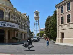 The Warner Bros studio lot in Burbank. Paramount and Netflix have been vying to win control of the company, and with it, its prized film and television studios and its extensive content library.