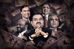 The decline in wealth of India's richest is driven by a weakened rupee and a 3% fall in the benchmark Sensex index from the time their fortunes were last measured, says Forbes. 