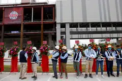 TSMC holds a ceremony to start mass production of its most advanced 3-nanometre chips in the southern city of Tainan, Taiwan, Dec  29, 2022.