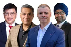 From left:
Dr Khoo Kah Siang, CEO at Manulife Singapore;
Akhil Doegar, group head of distribution at Singlife; 
Christopher Albrecht, CEO at Sun Life Singapore; 
Harpreet Bindra, CEO at HSBC Life Singapore