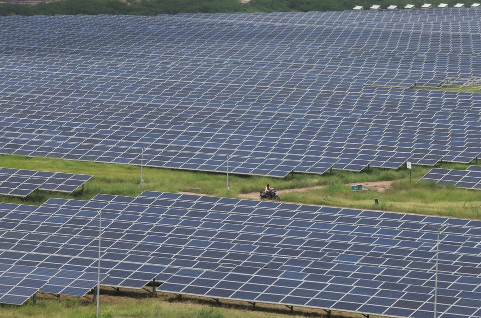 Solar panels in Gujarat Solar Park. While a boom in Chinese production has partly caused a glut in the global supply of solar panels, Waaree’s fortunes have surged as countries like the US look to reduce their dependence on supplies from Beijing.