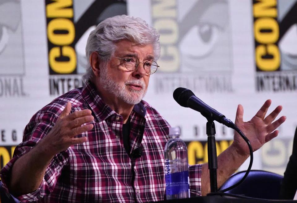 Filmmaker George Lucas speaks during a panel session at San Diego Comic-Con in San Diego, California, July 27, 2025. 