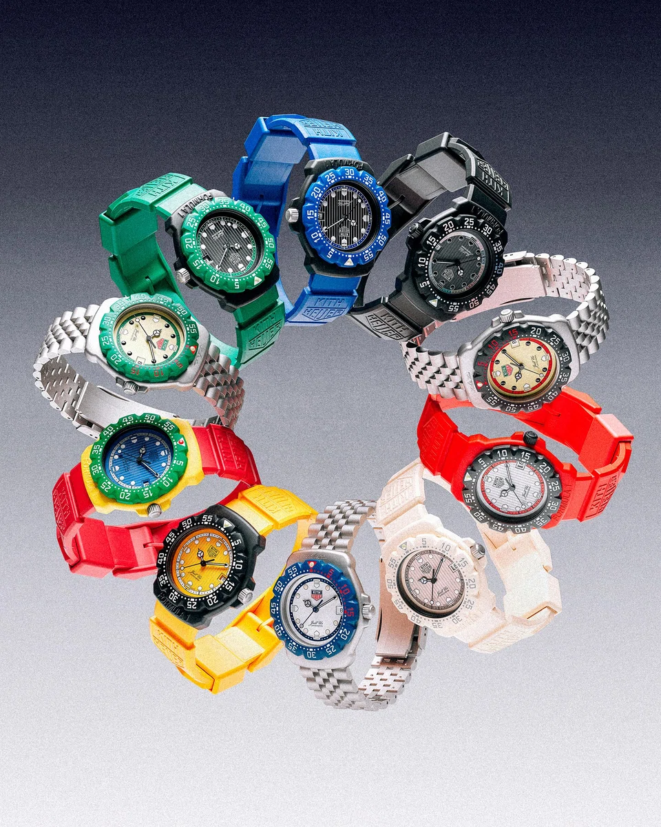 Tag Heuer Formula 1-Kith collaboration watches.