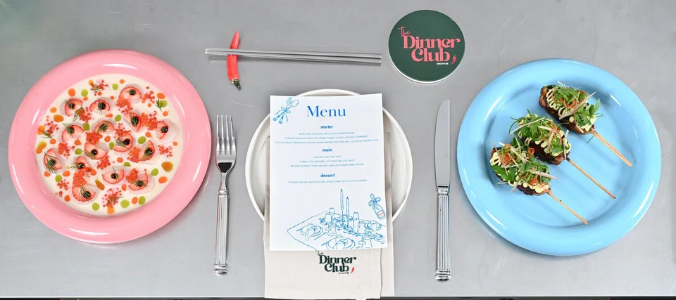 Scallop crudo with buttermilk and strawberries; charcoal-grilled chicken and prawn tsukune with black garlic unagi glaze.