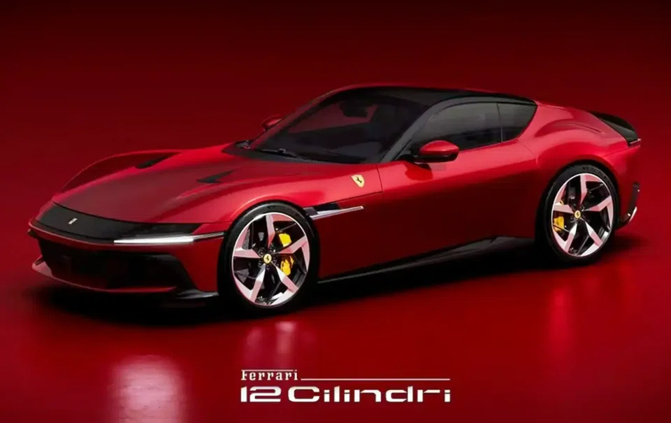 Weighing 1,560kg, the 12Cilindri is styled like a berlinetta – “little saloon” in Italian – with a glass roof that swoops low in the back. A novel design in front replaces traditional headlights with a single wraparound band reminiscent of the Ferrari Daytona.