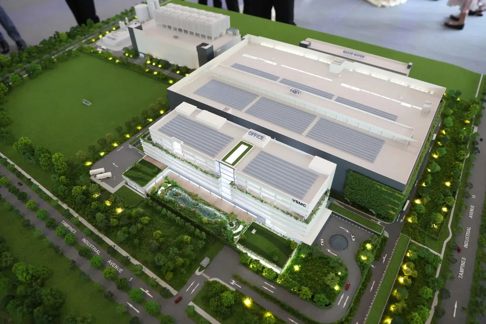 A model of the NXP-VIS joint venture's 300mm semiconductor wafer manufacturing facility during its groundbreaking ceremony in Singapore on Wednesday (Dec 4).