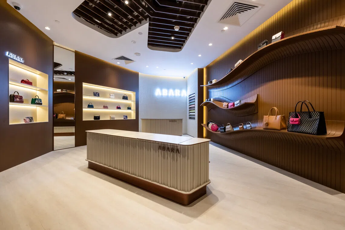 Abara's first boutique opened in Ngee Ann City shopping mall last week. 