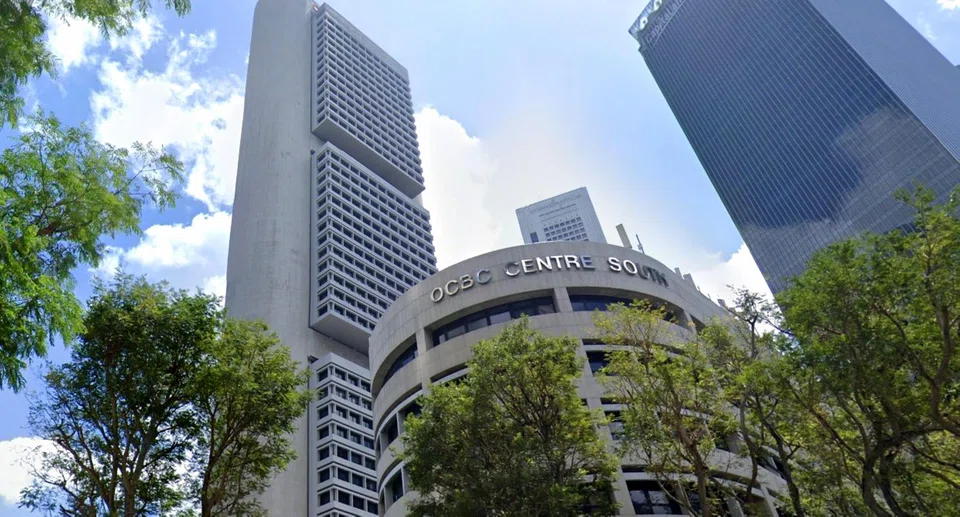 In the foreground is OCBC Centre South. Behind it, to the left, is the 50-storey OCBC Centre, where the bank's head office is located.