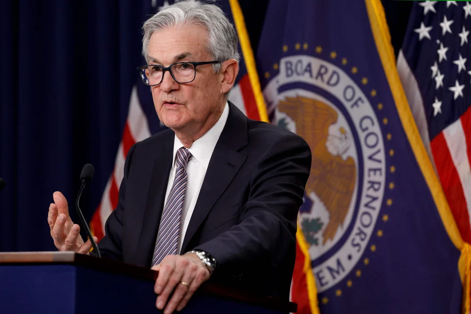 Federal Reserve Board chairman Jerome Powell at a news conference following a Federal Open Market Committee meeting on May 3, 2023 in Washington, DC.  Powell declined to say whether policy was now "sufficiently restrictive".