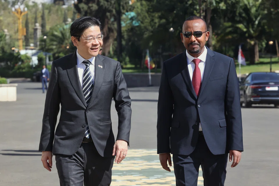 PM Wong (left) with Ethiopian Prime Minister Abiy Ahmed Ali at the National Palace in Addis Ababa on Nov 24.