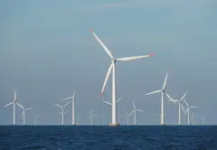 FILE PHOTO: A view of the turbines at Orsted's offshore wind farm near Nysted, Denmark, September 4, 2023. REUTERS/Tom Little/File Photo