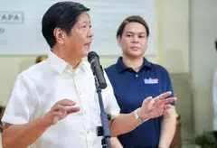 (Right) Philippine Vice-President Sara Duterte  ’s alliance with President Ferdinand Marcos Jr (left) had been on shaky ground within a year of their 2022 landslide win on a joint ticket. 