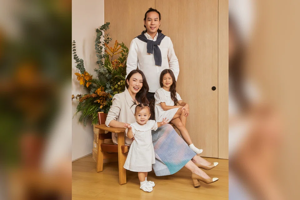Velda Tan and her husband Frederick Yap celebrate Christmas at home with their two young daughters.