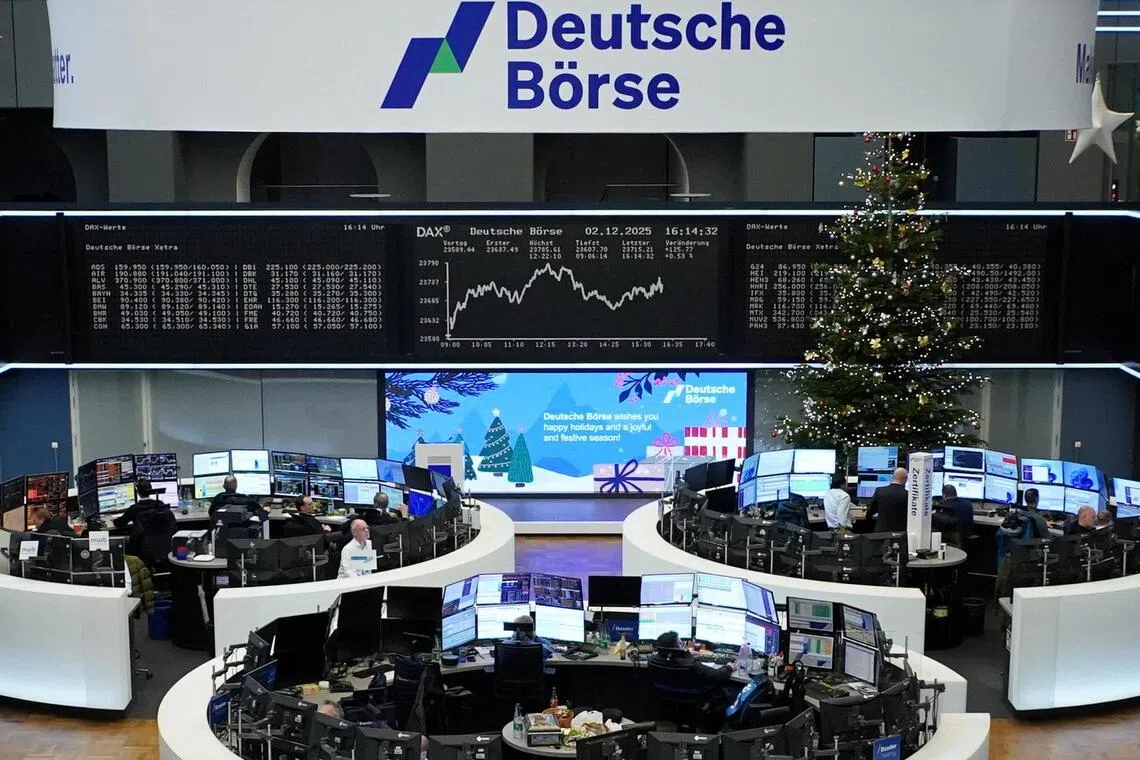 The pan-European Stoxx 600 ended flat at 575.65, following on Monday’s industrials-driven decline.