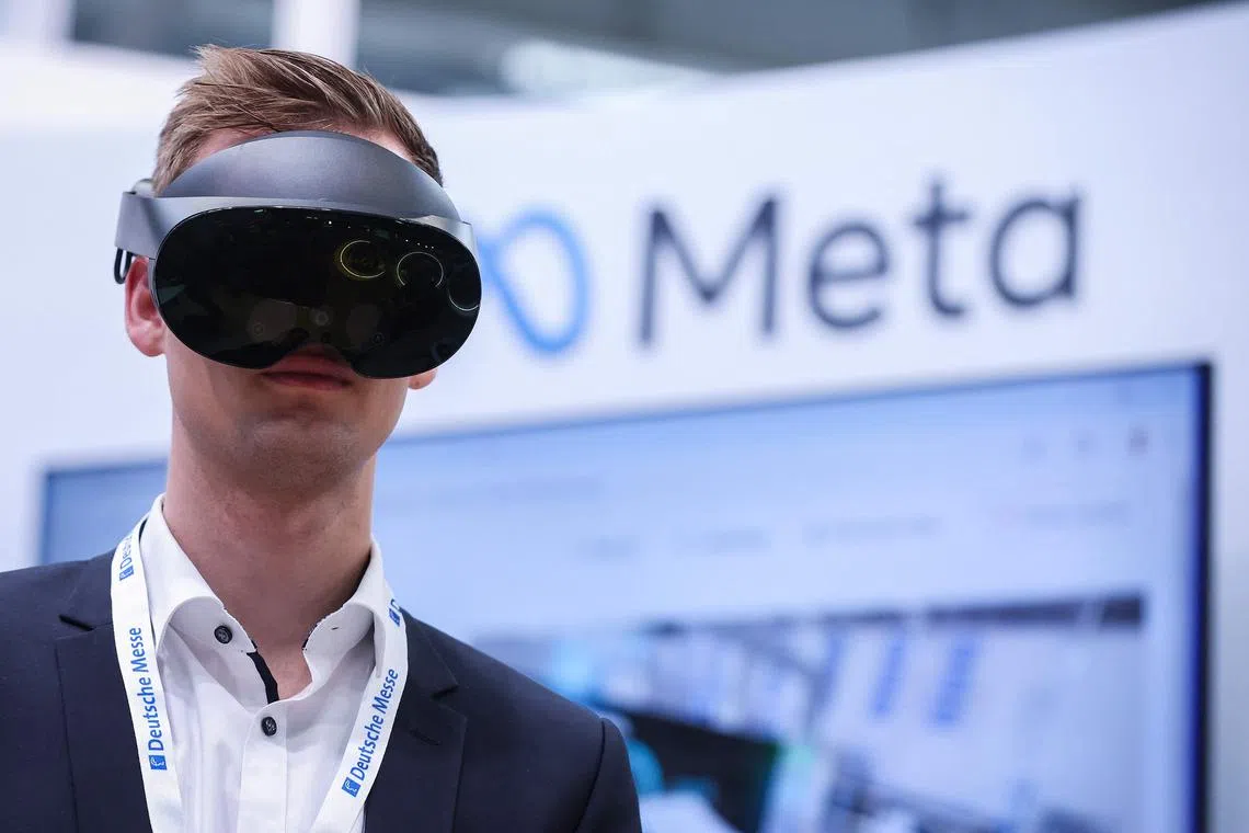 A visitor tests the Meta Quest Pro goggles at a technology fair in Germany on Apr 22. While Zuckerberg's track record is good, there is a lingering problem with the "metaverse", a bet that has shown only minimal signs of bringing good results.