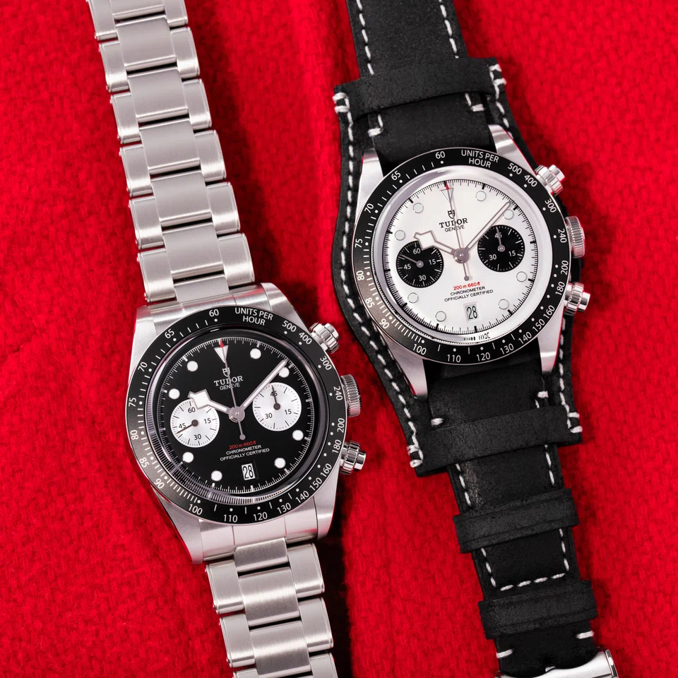With its black-and-white dial, the Black Bay Chrono (ref 79360) is affectionately known as the panda or reverse-panda.