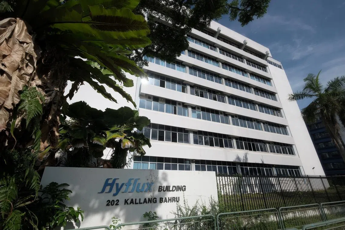 Hyflux building in Kallang Bahru in 2020. The prosecution and defence had a war of words in the Hyflux criminal trial on Sep 3. 