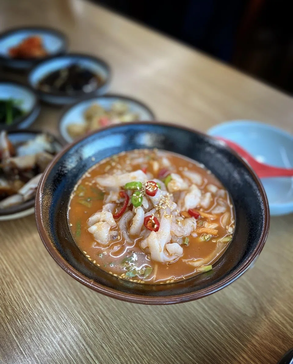 Cold raw fish soup is a coastal favourite in Jeju.