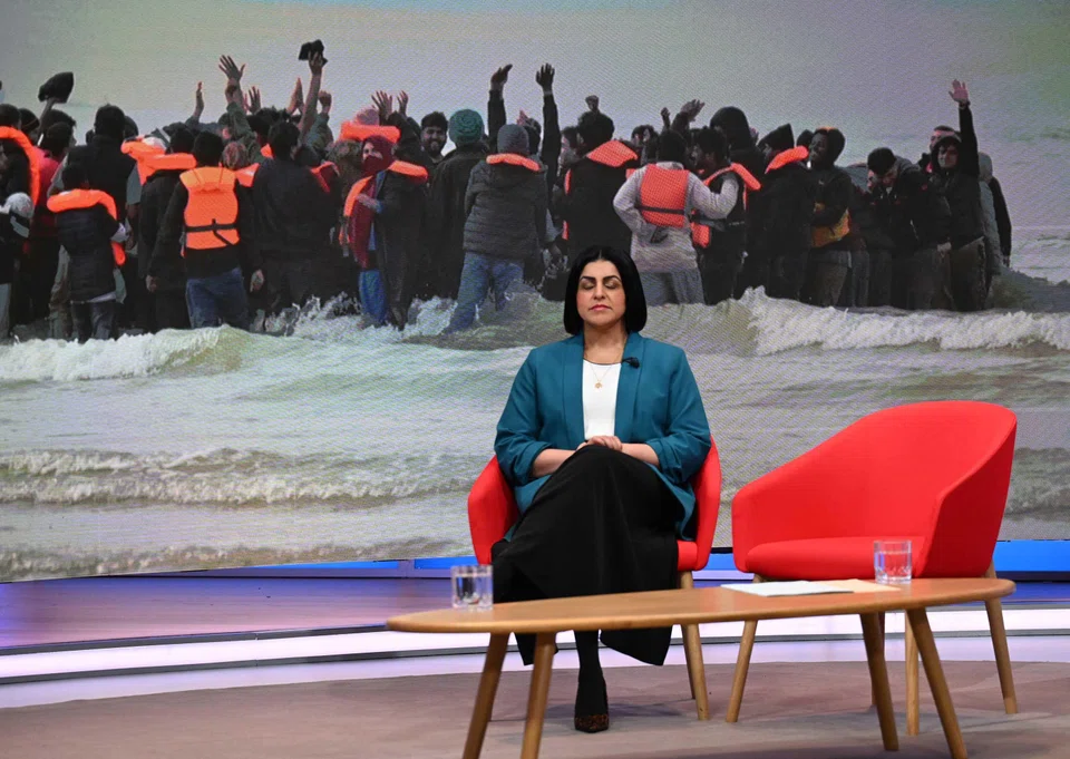 Britain's Home Secretary Shabana Mahmood appearing on the BBC's 'Sunday Morning' television show, Nov 16, 2025.