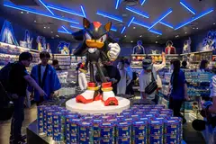 Sega character Shadow the Hedgehog from the Sonic series is displayed at the company's first flagship merchandise store in Tokyo. Sega launched a similar shop in Shanghai in May. 
