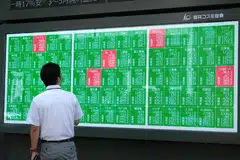 The benchmark Nikkei 225 index was down 5.02 per cent, or 1,913.16 points, to 36,213.17 about 30 minutes after the opening bell on Friday.