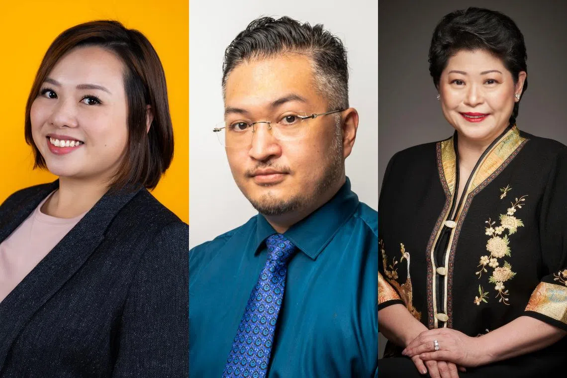 (From L to R) Carey Shek, vice-president of people and culture at Klook; Edmond Wong, business development and corporate social responsibility director of Kim Choo Kueh Chang; Susan Chong, chief executive of Greenpac Singapore.