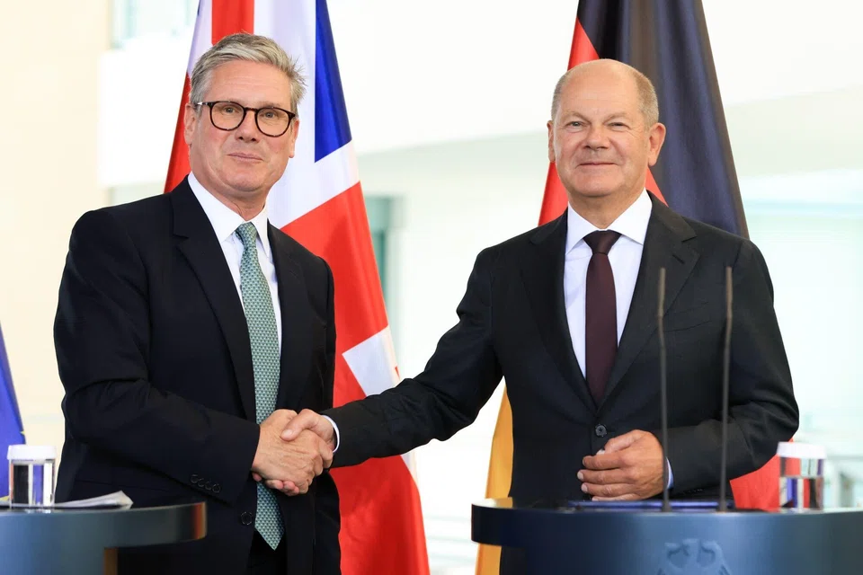 UK Prime Minister Keir Starmer (left) and Olaf Scholz, Germany's chancellor. Starmer said the proposed accord, set to include a defence agreement and deeper links on science, technology as well as trade, was hoped to be agreed by the year’s end.