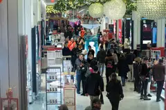 Shoppers at Macy's store in Herald Square, New York, in December. The early readings on US consumers' holiday spending are encouraging.
