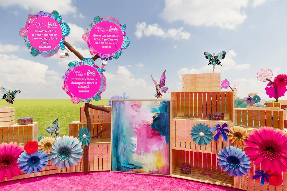 The 60 winged Barbies form part of a 60 m-long Barbie runway. It is the longest one of its kind in the country and has secured a place in the Singapore Book of Records.