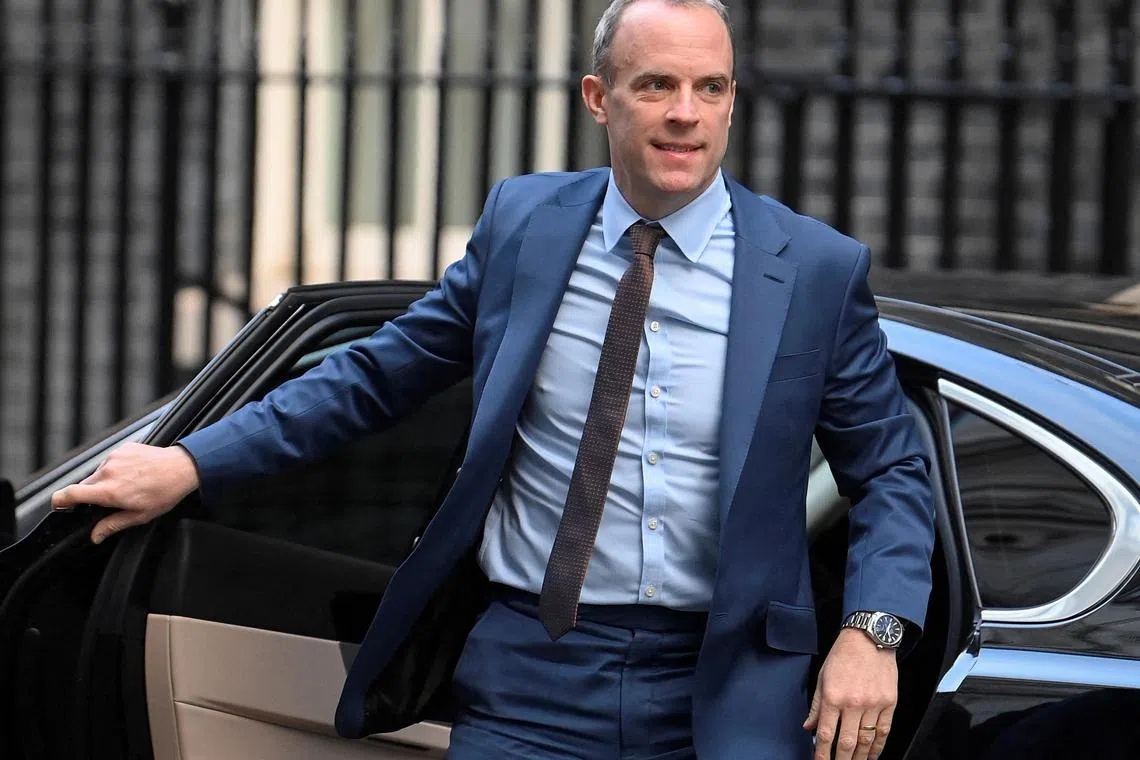 Former British Deputy Prime Minister and Justice Secretary Dominic Raab said the inquiry into bullying allegations against him had set the bar for intimidation too low. 