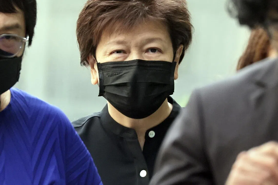 Hyflux founder and former chief executive Olivia Lum Ooi Lin at State Courts on Aug 19, 2025.