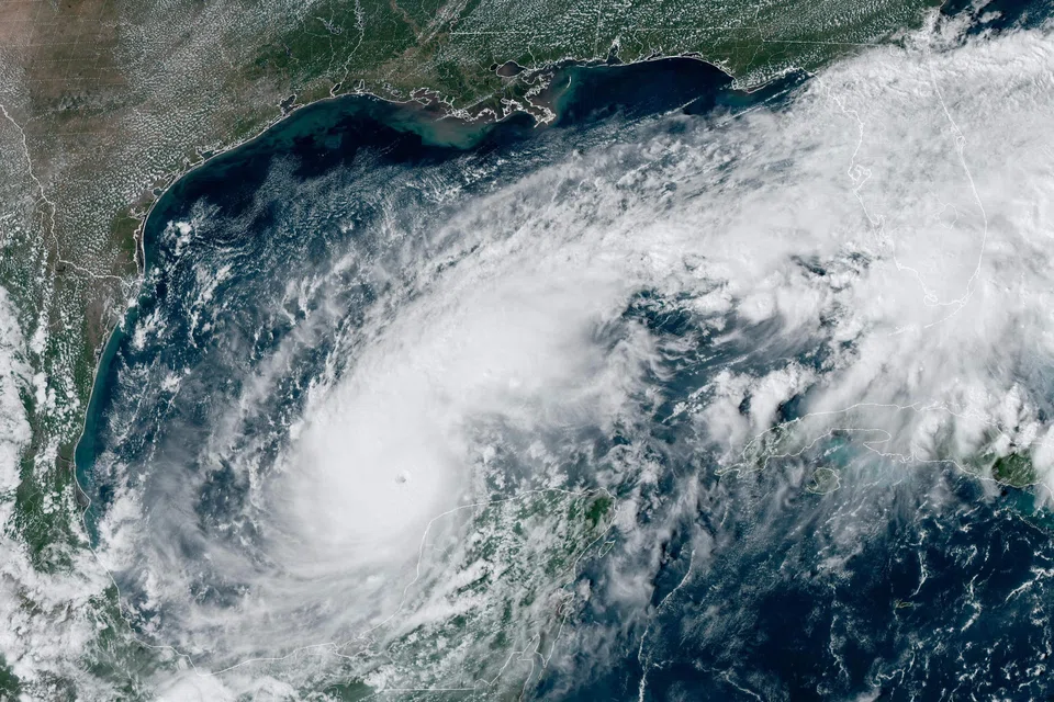 A satellite image of Hurricane Milton churning over the Gulf of Mexico. Investors in commercial real estate in the US are finding they now have to monitor the fallout of extreme weather patterns as they decide where to allocate funds.