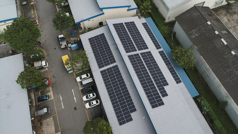 To achieve its energy transformation goal of reducing electrical consumption by 40 per cent by 2030, PLC installed solar panels (above), replaced current split unit air conditioners with four- and five-ticks models, and replaced light bulbs with LED bulbs. 
